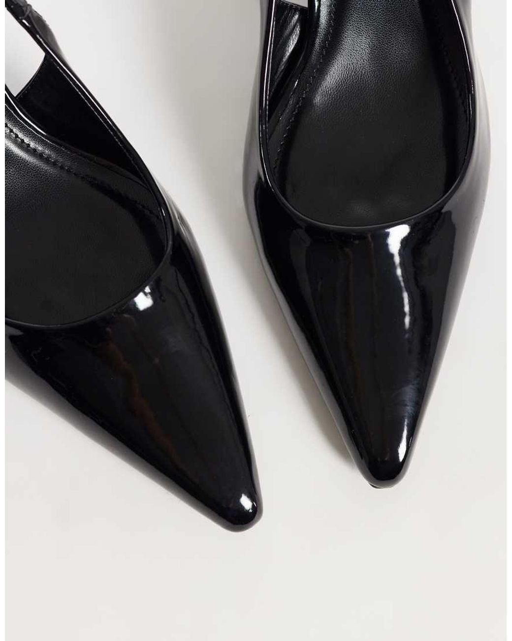 Public Desire Black Salsa Sling Back Kitten Heels