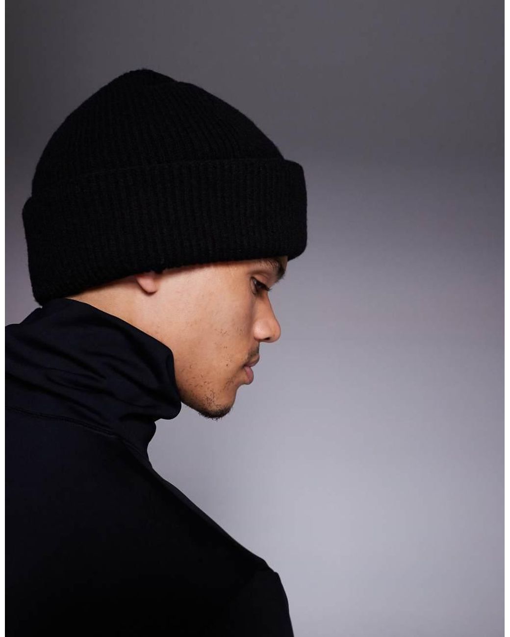 ASOS 4505 Ski & Snow Black Asos 4505 Ski Knitted Fisherman Beanie for men