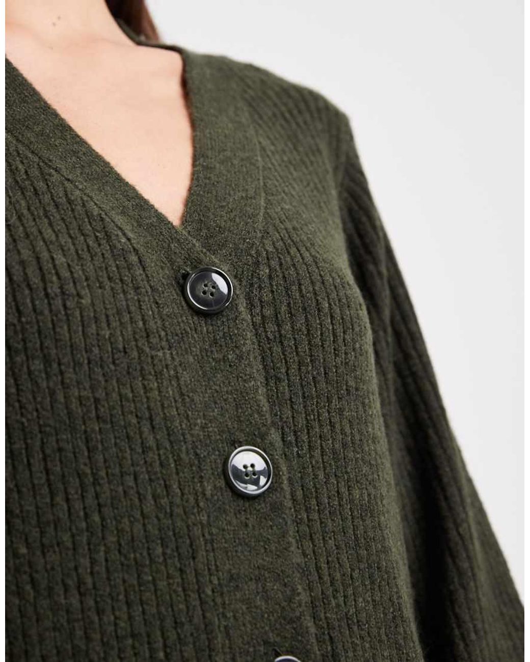 Vero Moda Black Button Front Balloon Sleeve Knitted Mini Dress