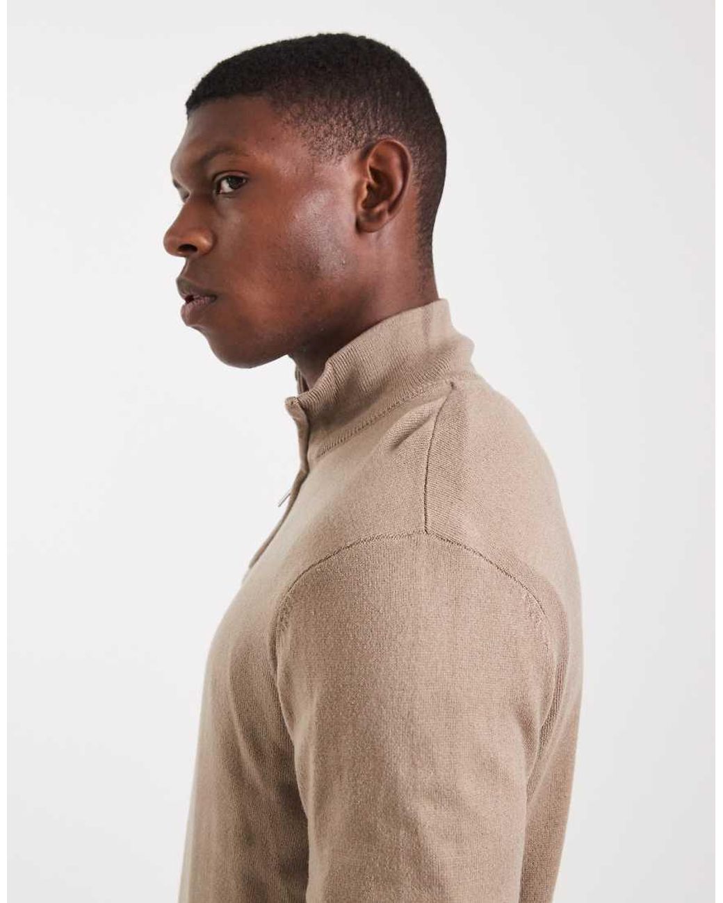 Jersey Con Cremallera Corta De -Neutro Threadbare de hombre de color Natural