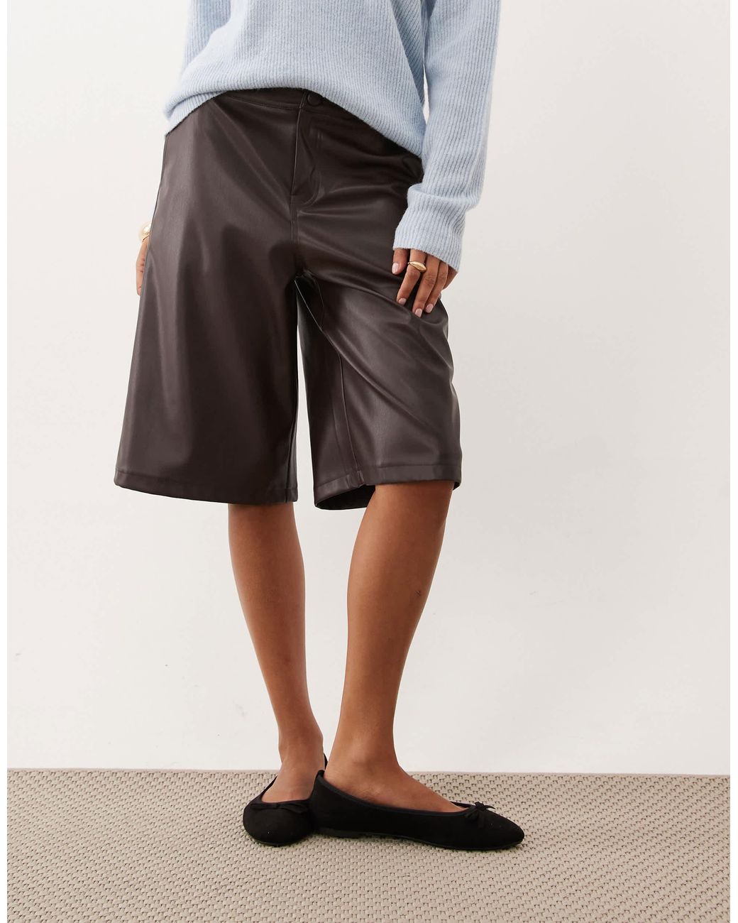 Threadbare White Strukturierte bermudashorts