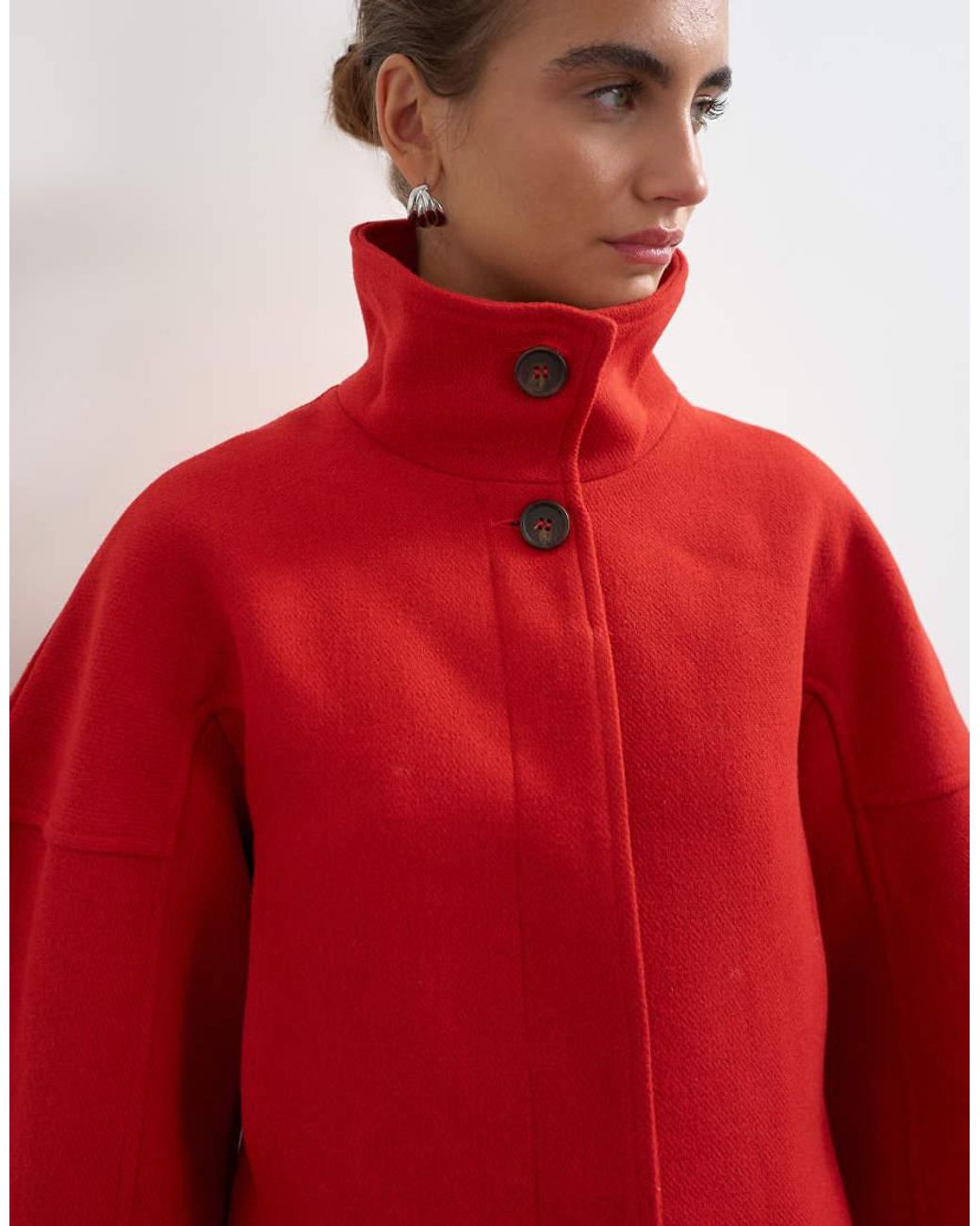 TOPSHOP Red Cropped Formal Coat