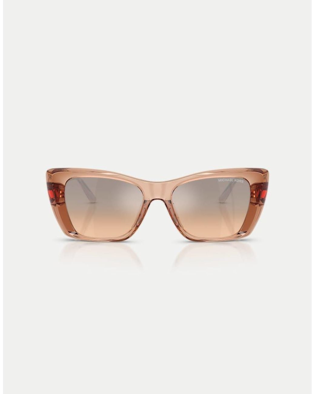 Michael Kors Natural Tokyo Square Sunglasses With Mirrored Lens