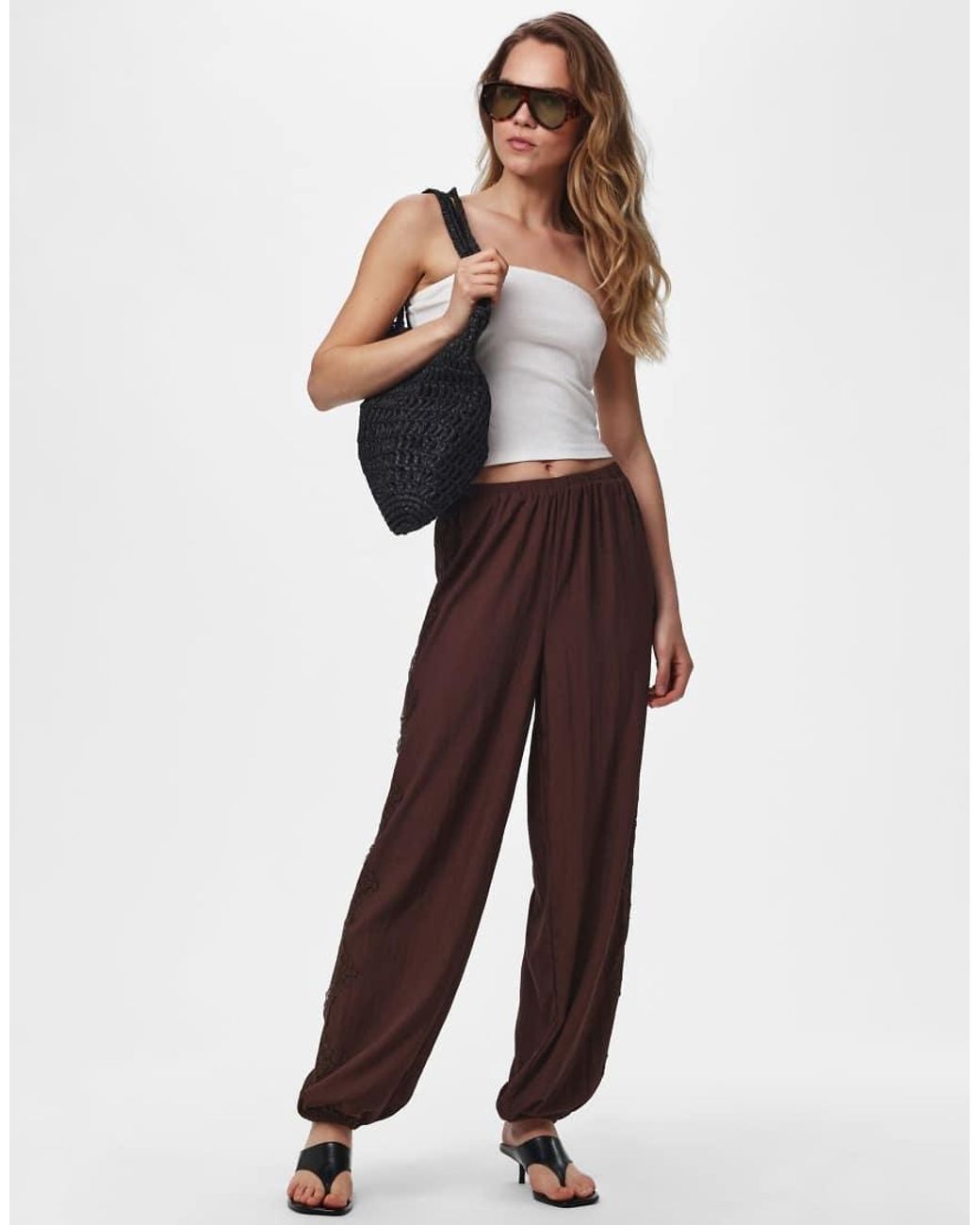 Pieces Red Trousers