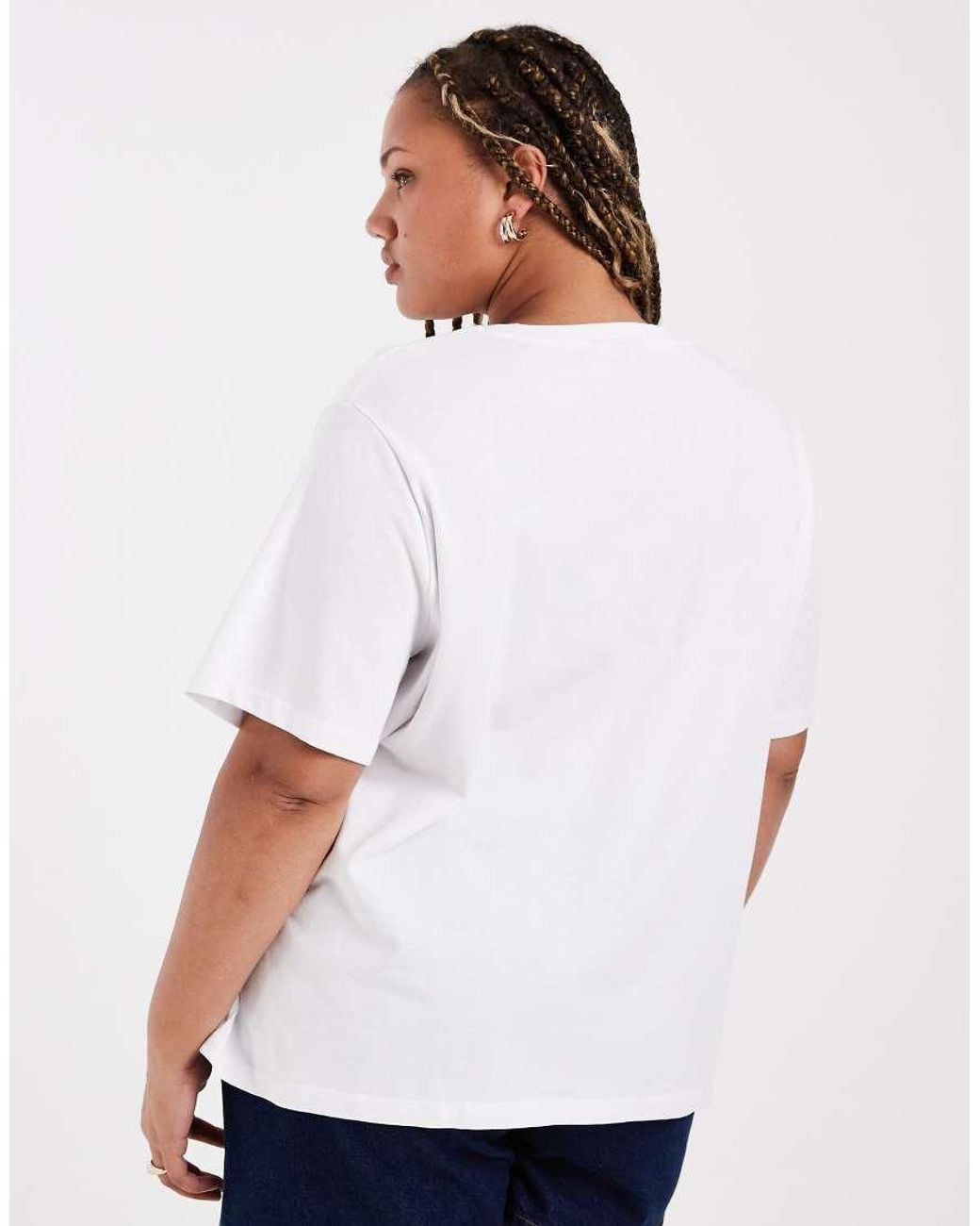 ASOS Asos Design Curve Lang Model Zwaar T-Shirt Met Iconische Slogan in het White