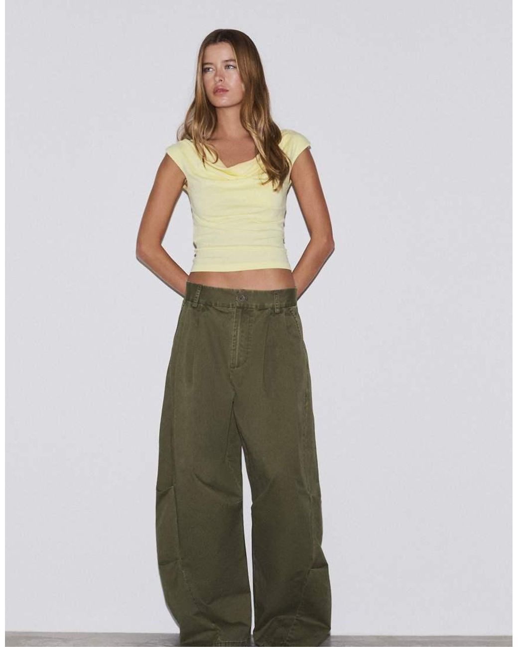 Stradivarius Green Multi-position Sleeveless Top