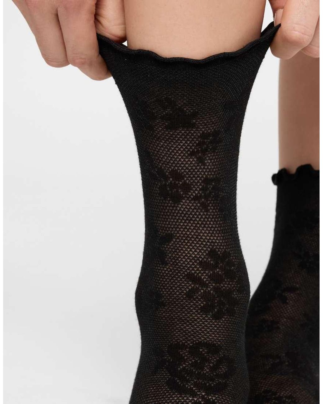 Calzedonia Black Lace-Effect Socks