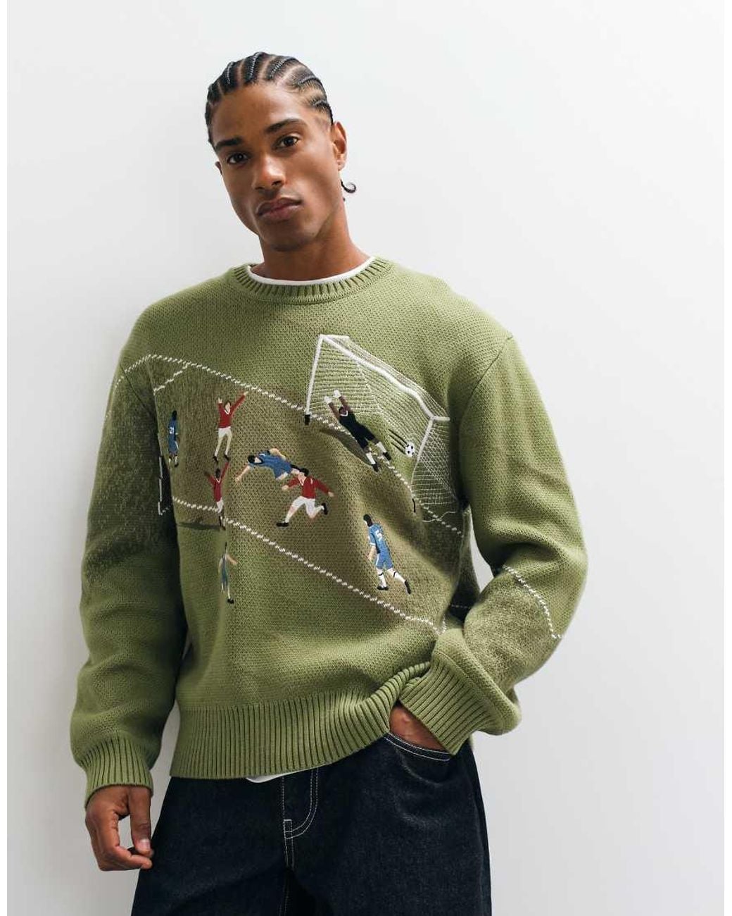 House Of Sunny Green Match Of The Day Jumper for men