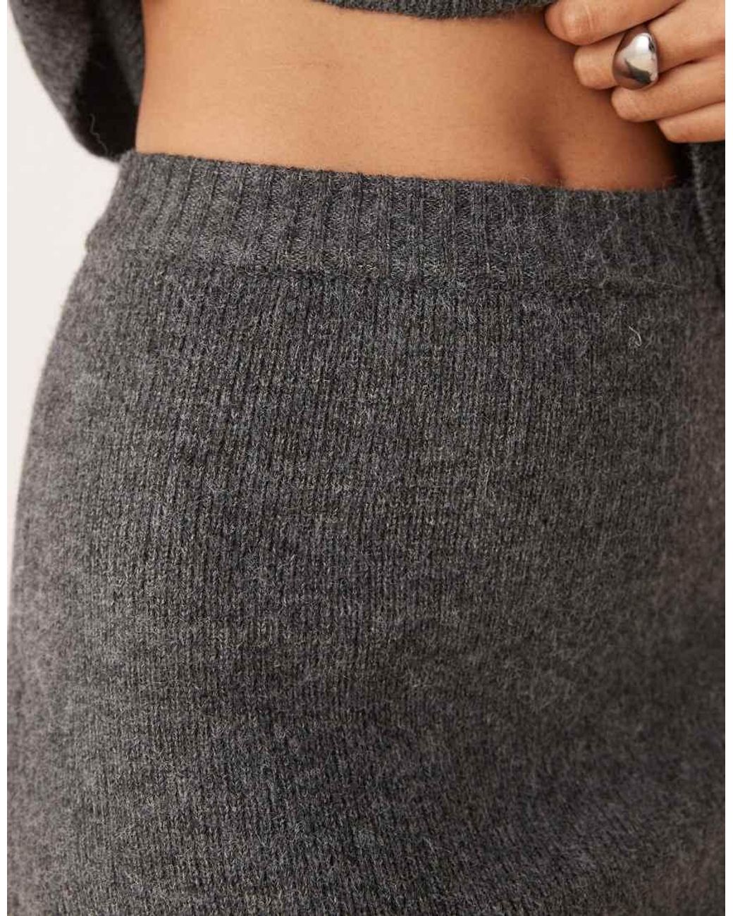 Pretty Lavish Gray Knit Mini Skirt