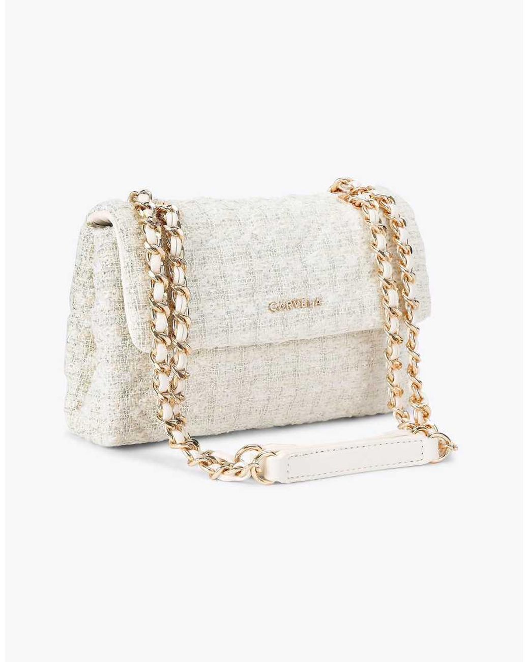 Carvela Kurt Geiger White Rosa Chain Shoulder Bag