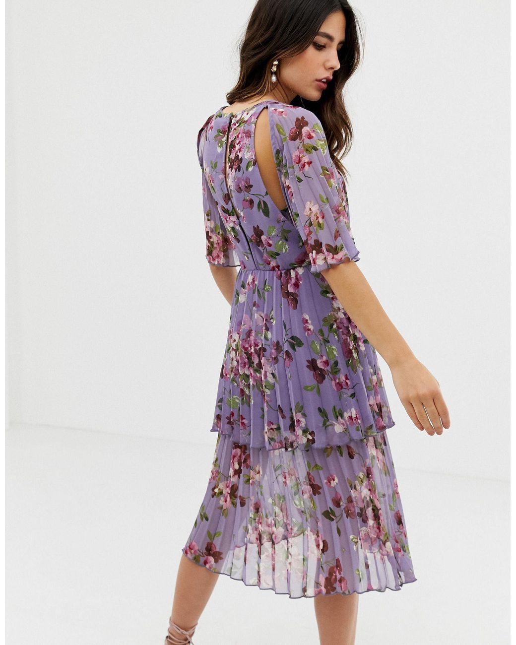 asos lilac midi dress
