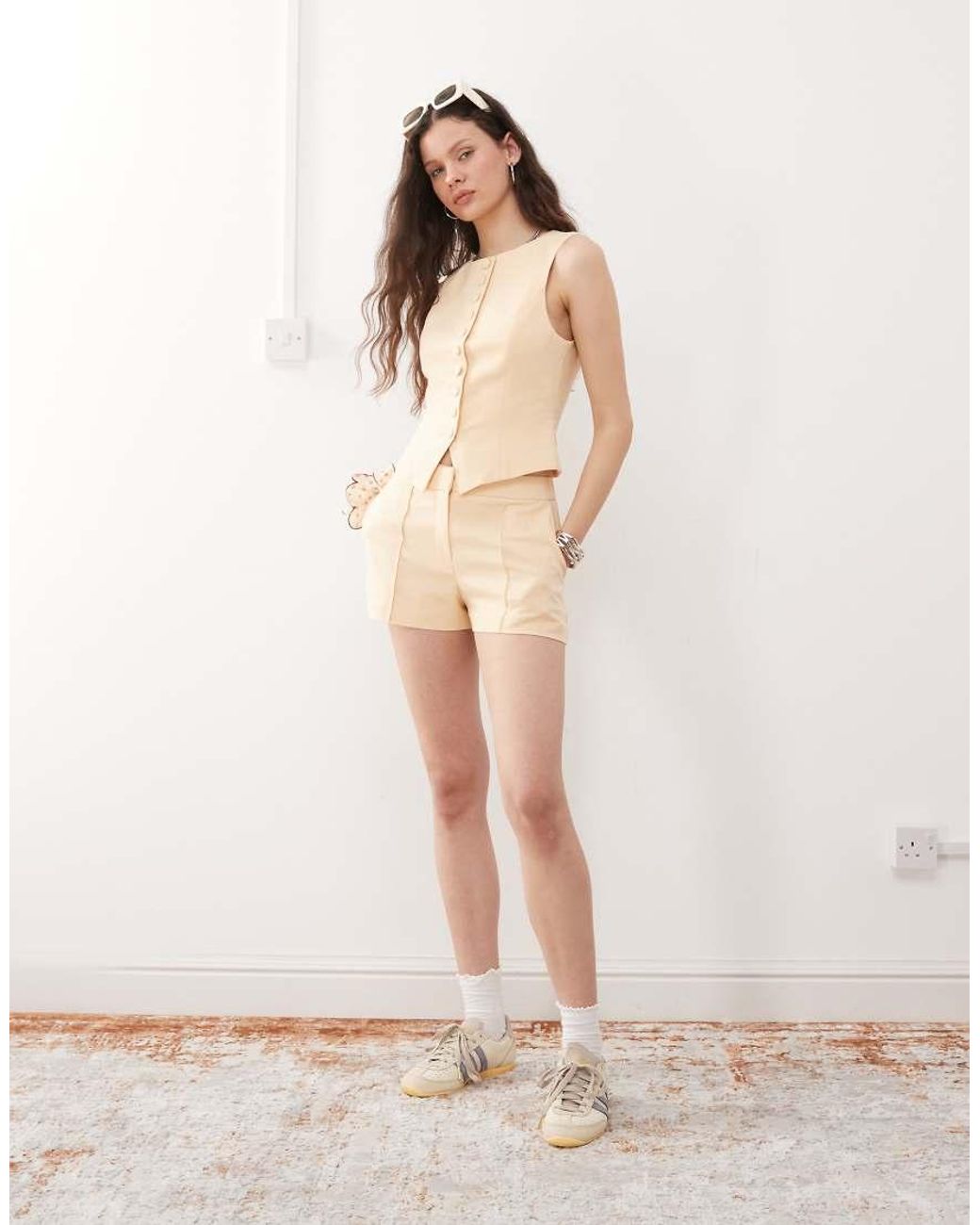 Miss Selfridge Natural Co-ord Tailored Short