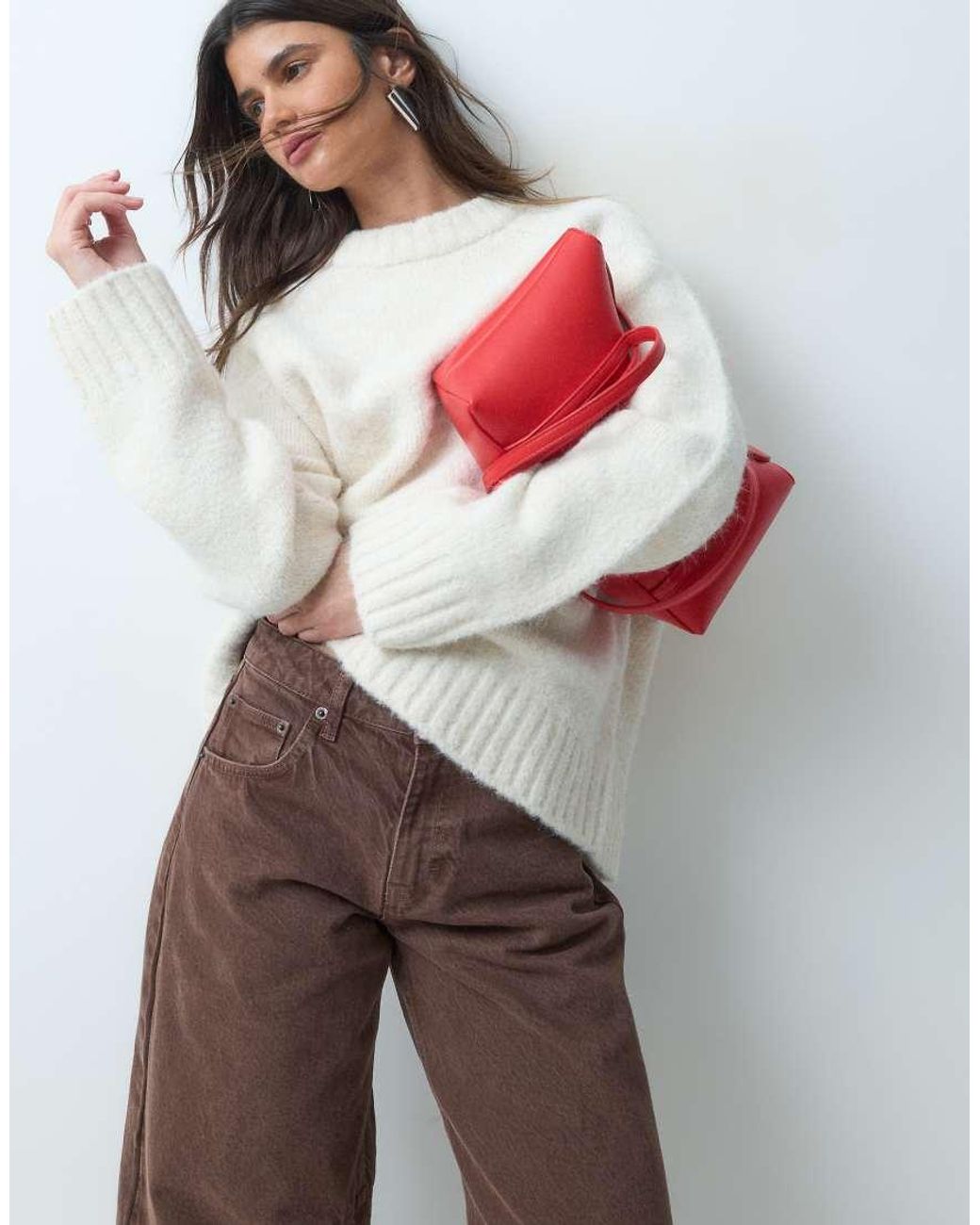 ASOS Oversized Fluffy Trui in het Gray