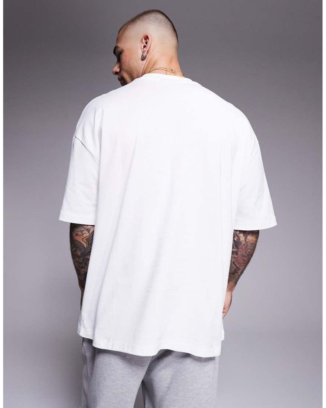 ASOS White Oversized T-shirt With Football Print for men