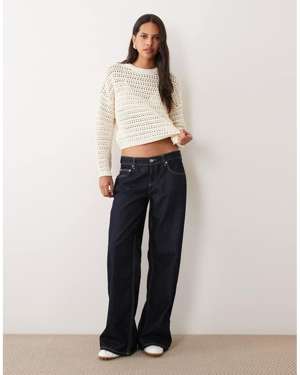Mango Natural Teen Open Stitch Sweater