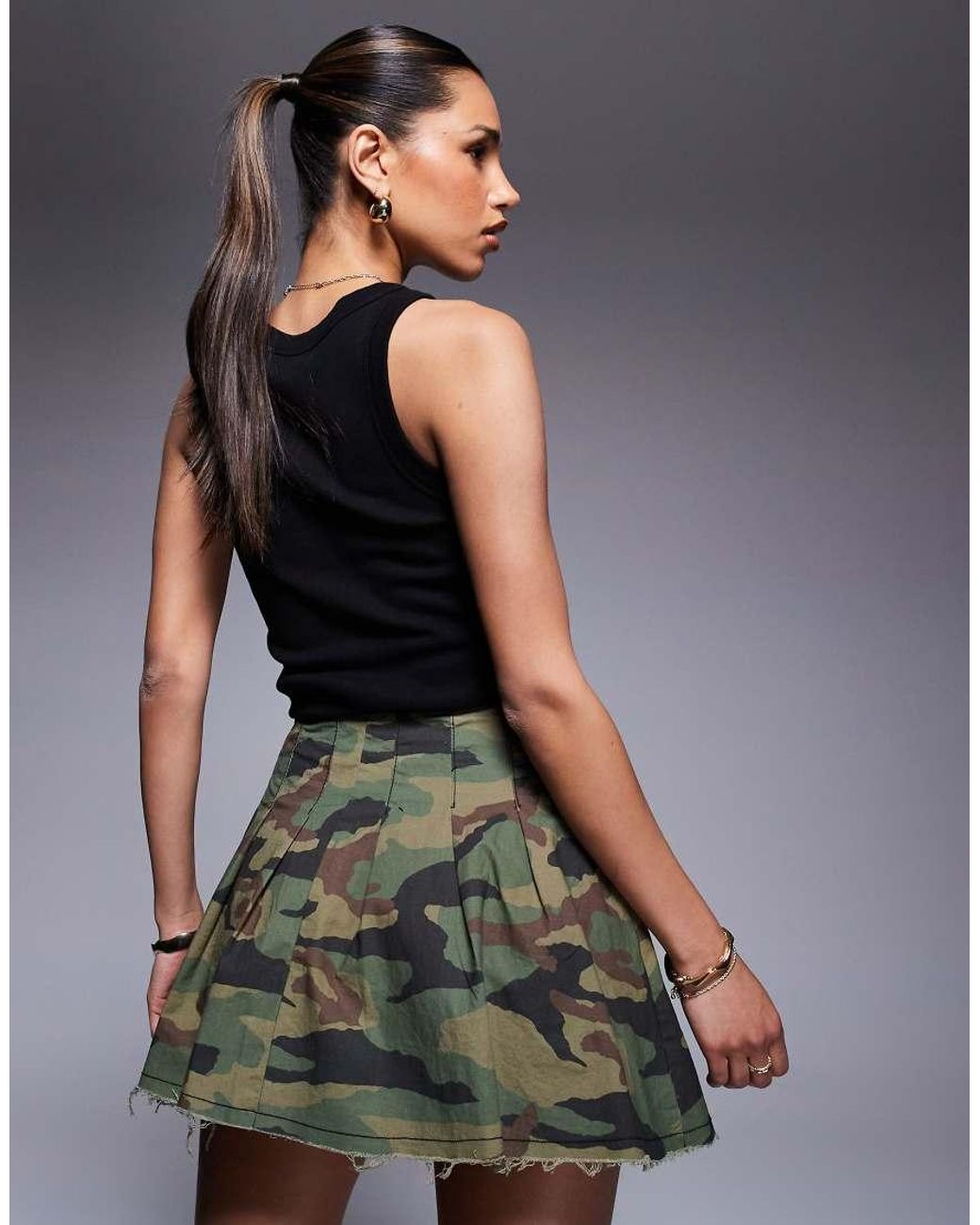Courtside Gray Pleated Mini Skirt