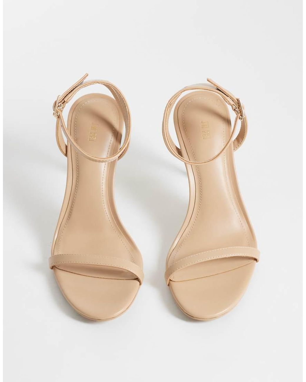 JW PEI White Alivia Heeled Sandals With Metal Heel