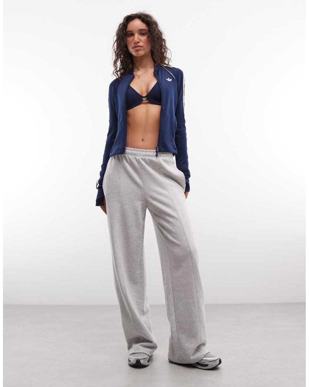 Adidas Originals Blue Adidas Originals Sport Zip Thru Top