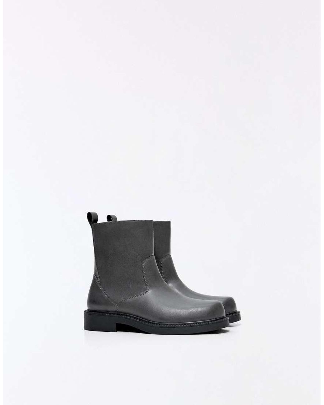 Bershka White Casual Ankle Boots for men