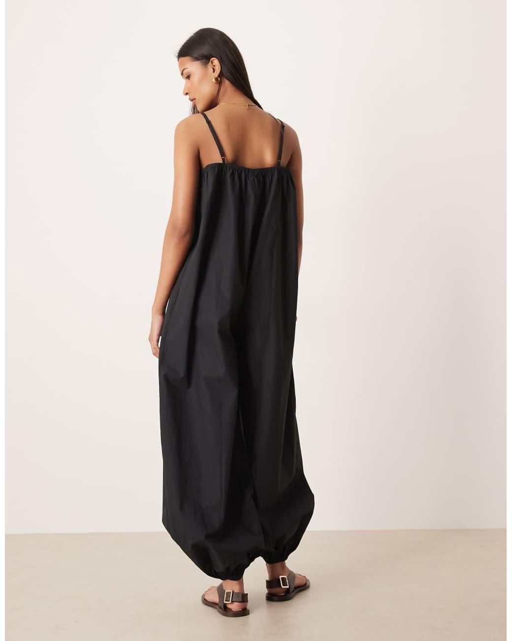 ASOS Black Balloon Leg Strappy Jumpsuit