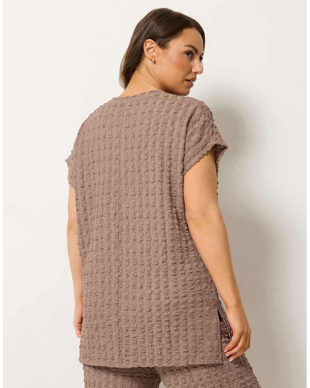 Yours Clothing Brown Bubble Textured T-Shirt