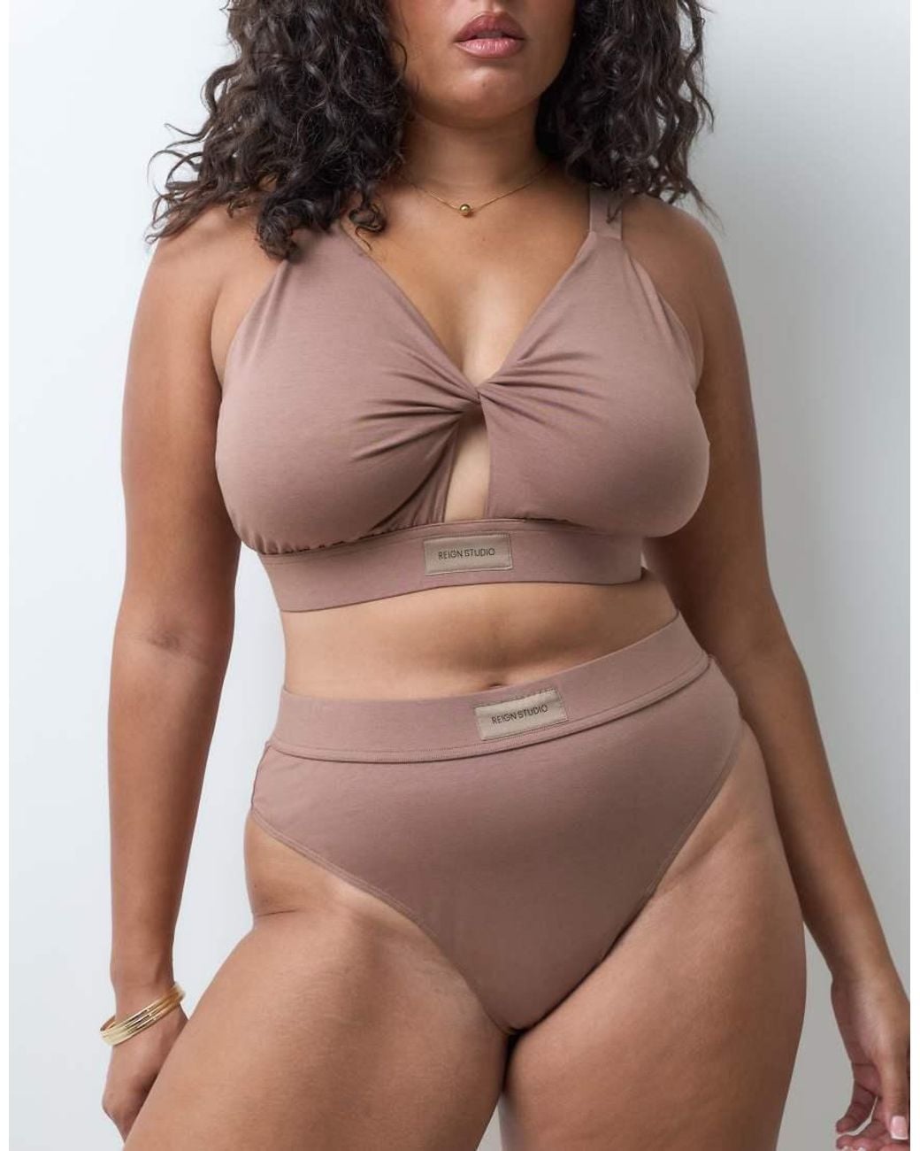 RIEN STUDIO Brown High Waisted Thong