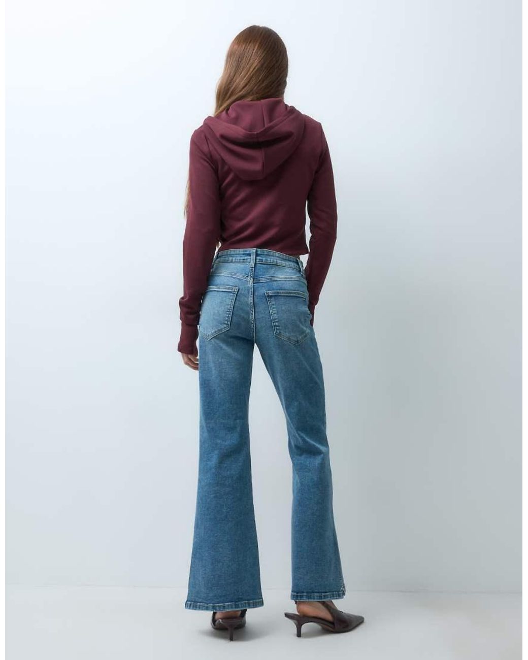 Vero Moda Blue Selina High Rise Flared Jeans