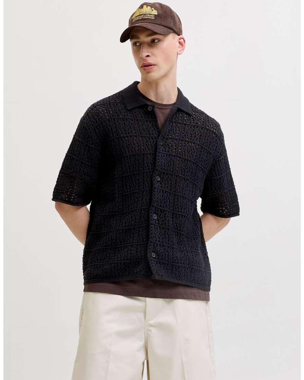 Jack & Jones Gebreide Polo in het Blue voor heren