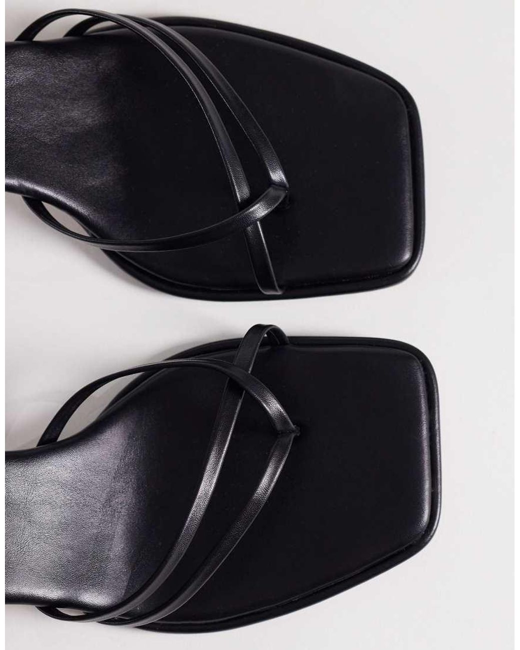 ASOS White Harbour Minimalist Strappy Flip Flop Kitten Heel Sandals