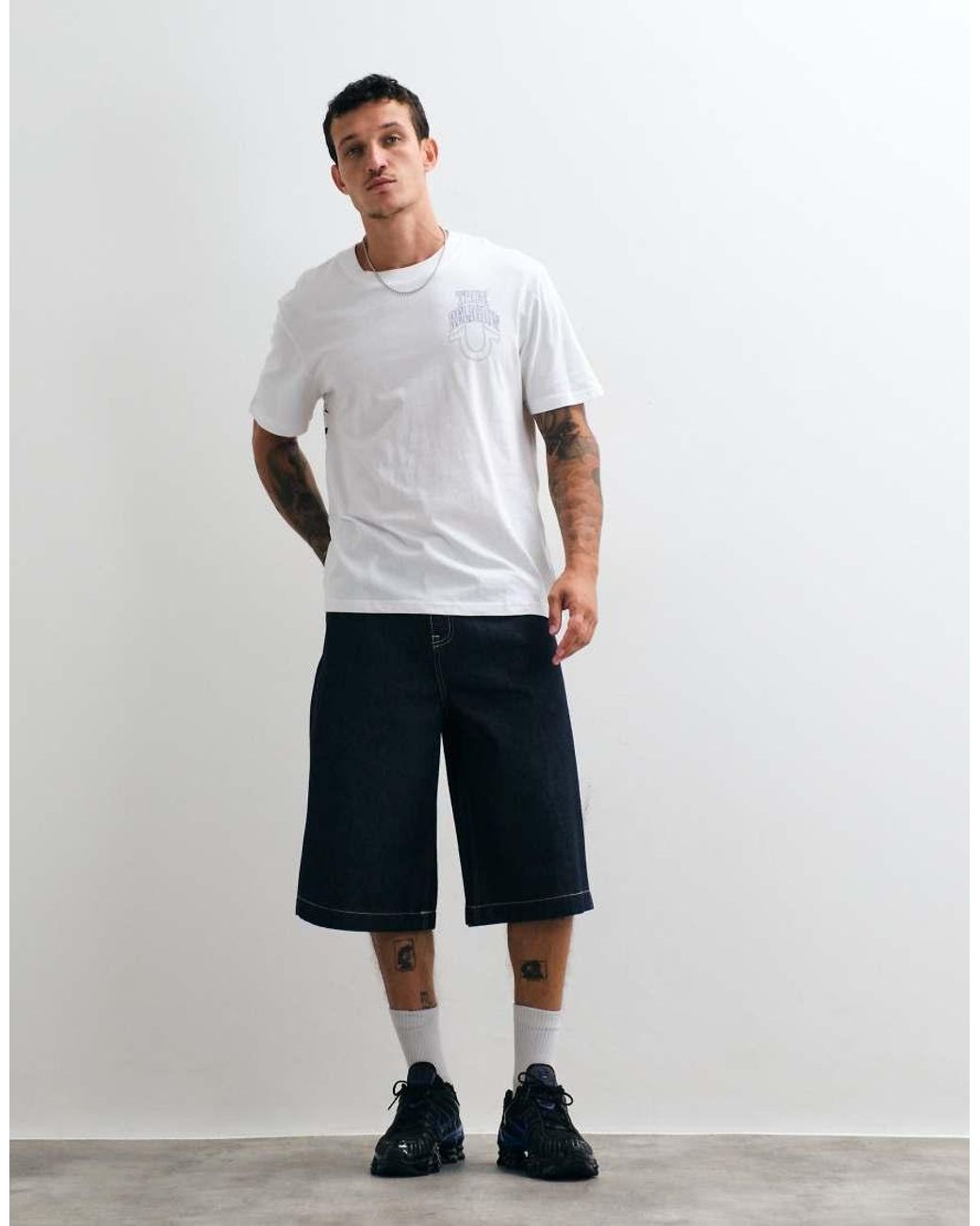 True Religion White Short Sleeve Buddha Graphic Back Print T-shirt for men