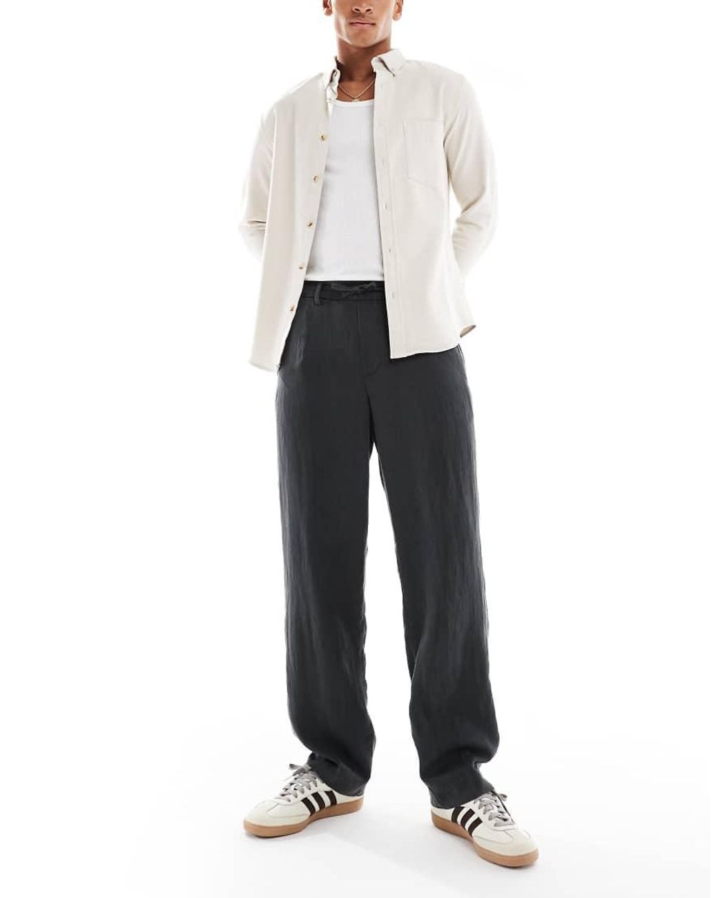 Jack & Jones White Lightweight Drawstring Trouser for men