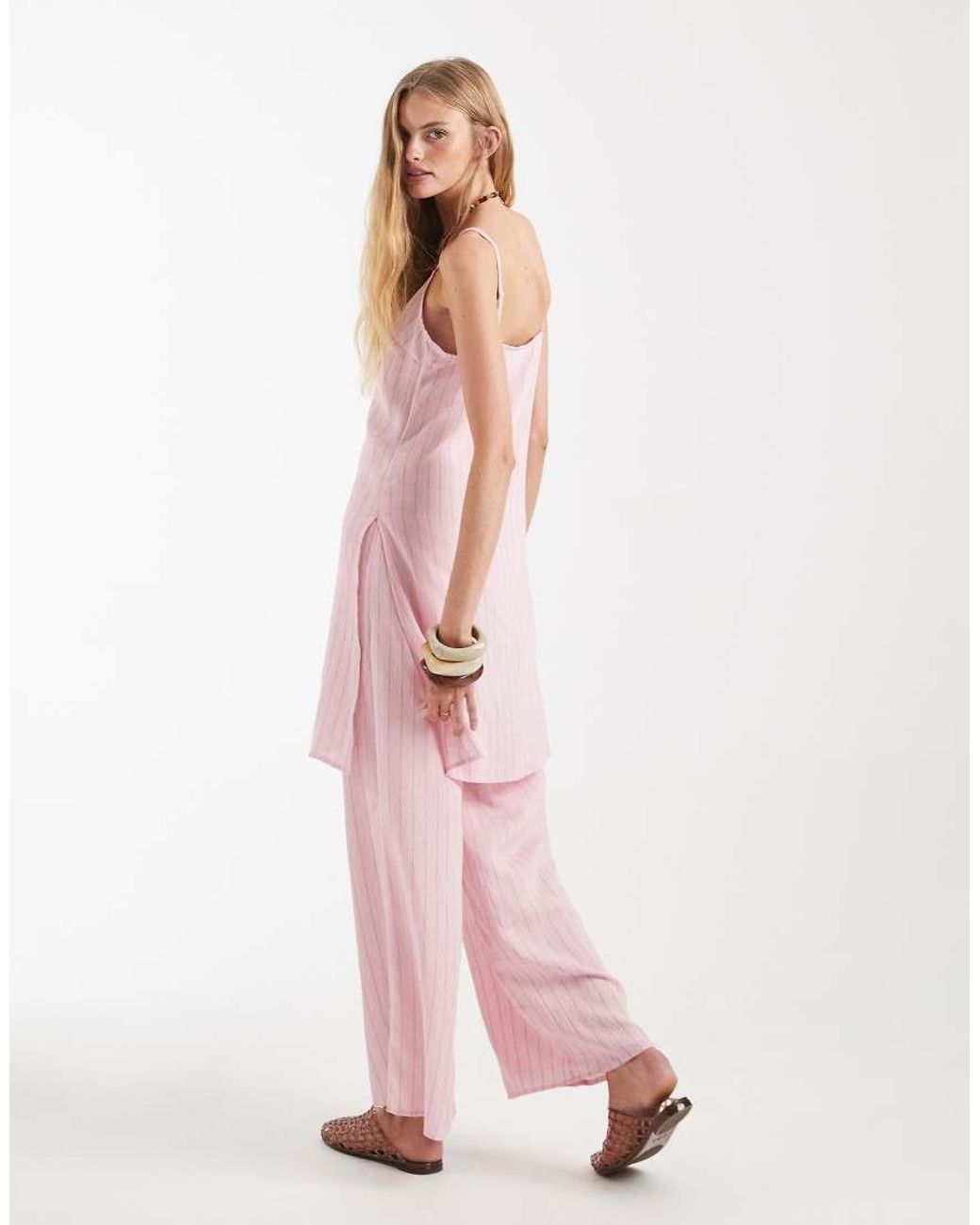 ASOS Pink Wide Leg Trousers Co-ord