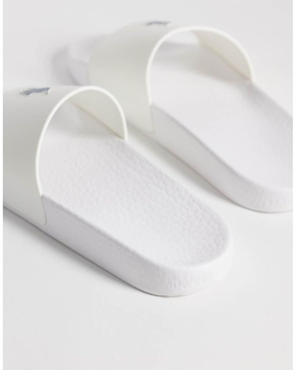 Polo Ralph Lauren White Pony Slider