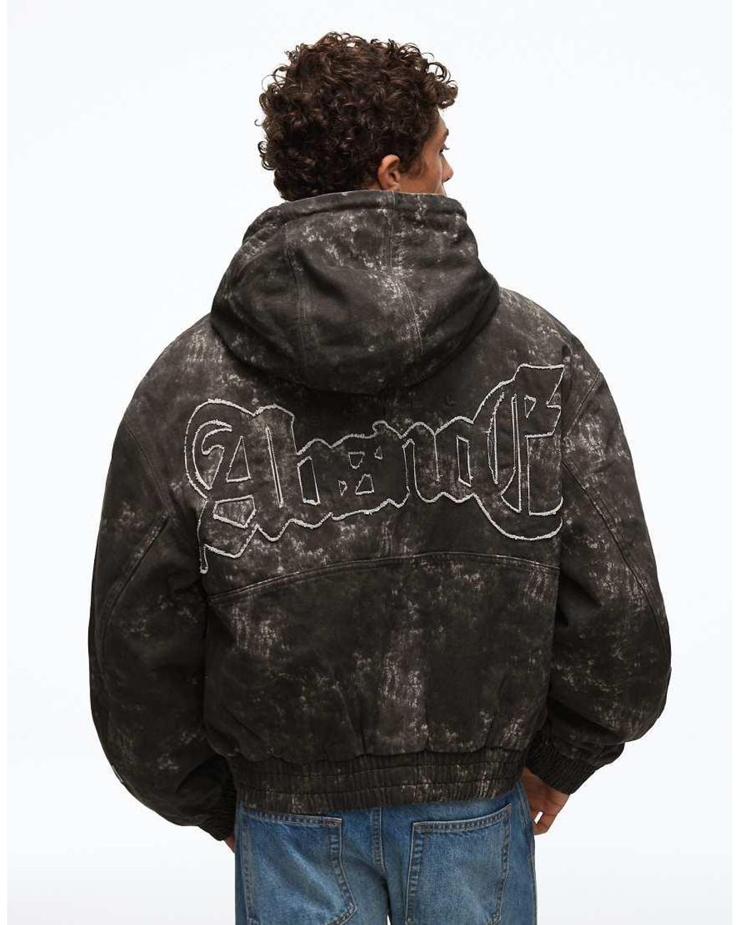 Bershka Black Hooded Jacket for men