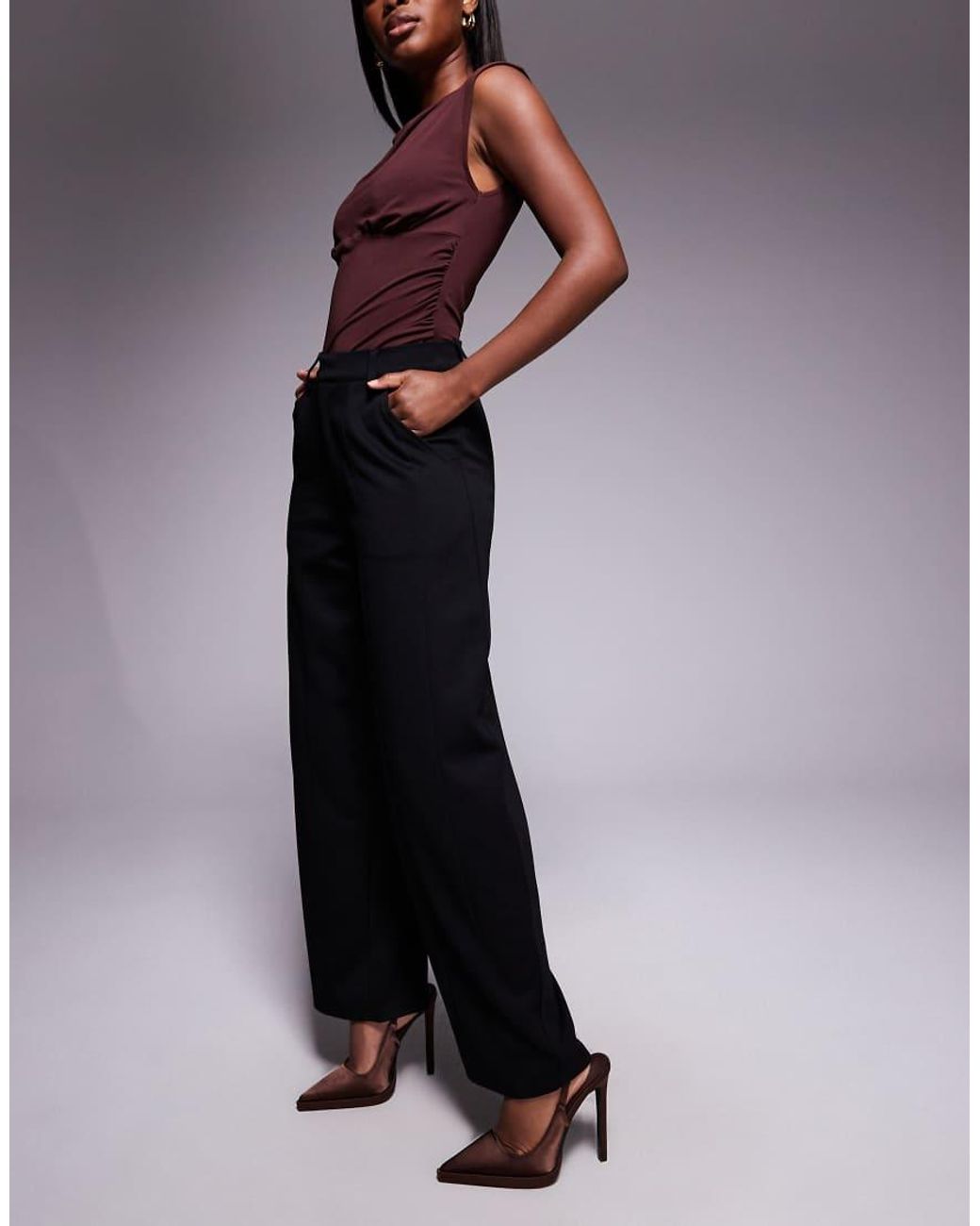 ASOS Purple Jersey Twill Barrel Leg Trouser