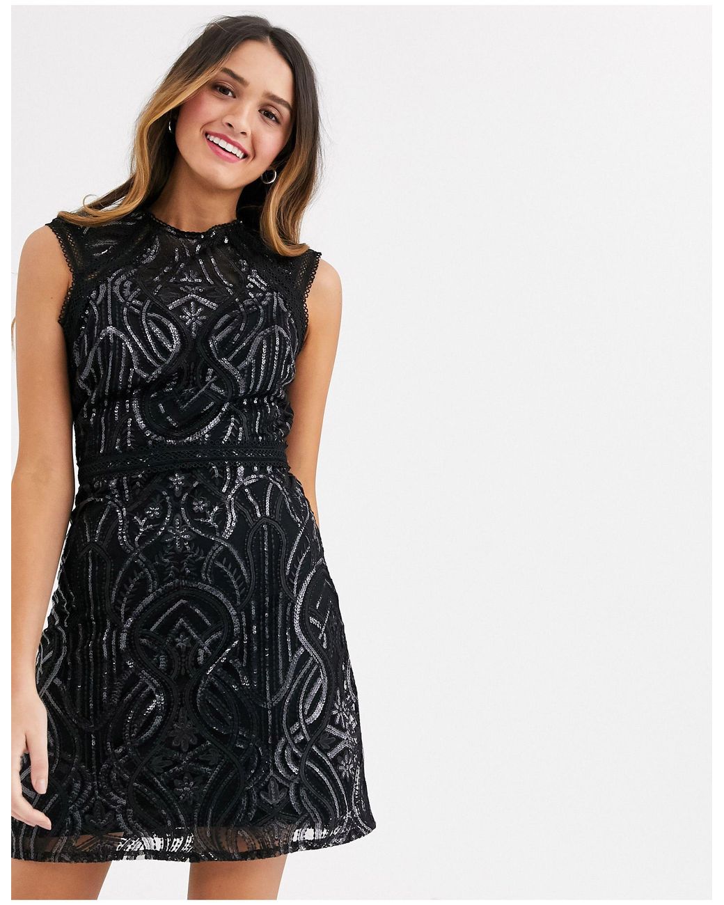 lipsy metallic burnout dress