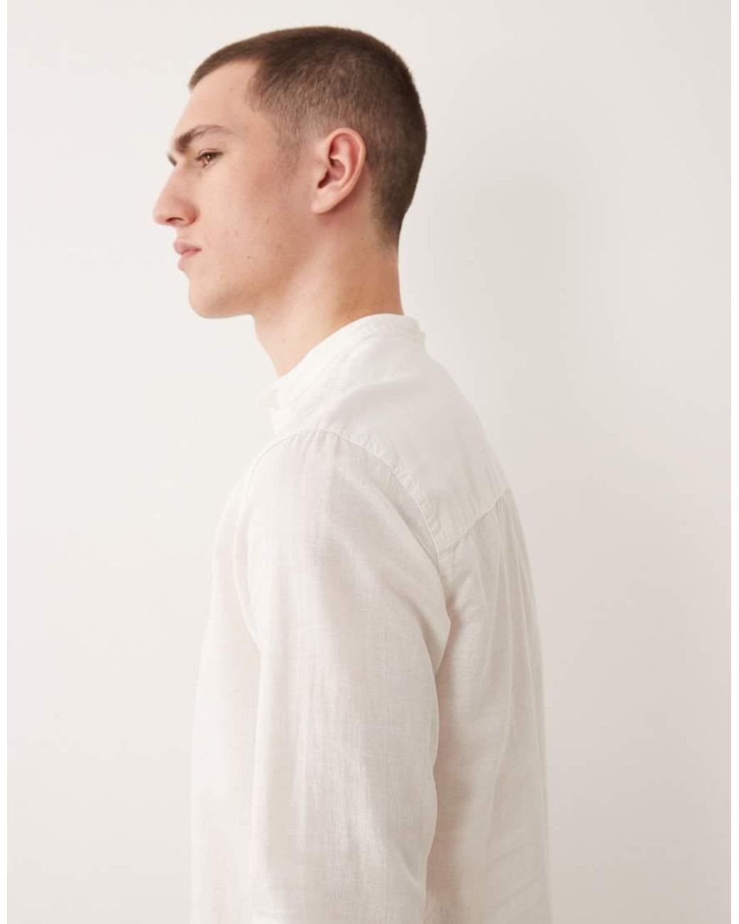 Jack & Jones Natural Linen Blend Overhead Shirt for men