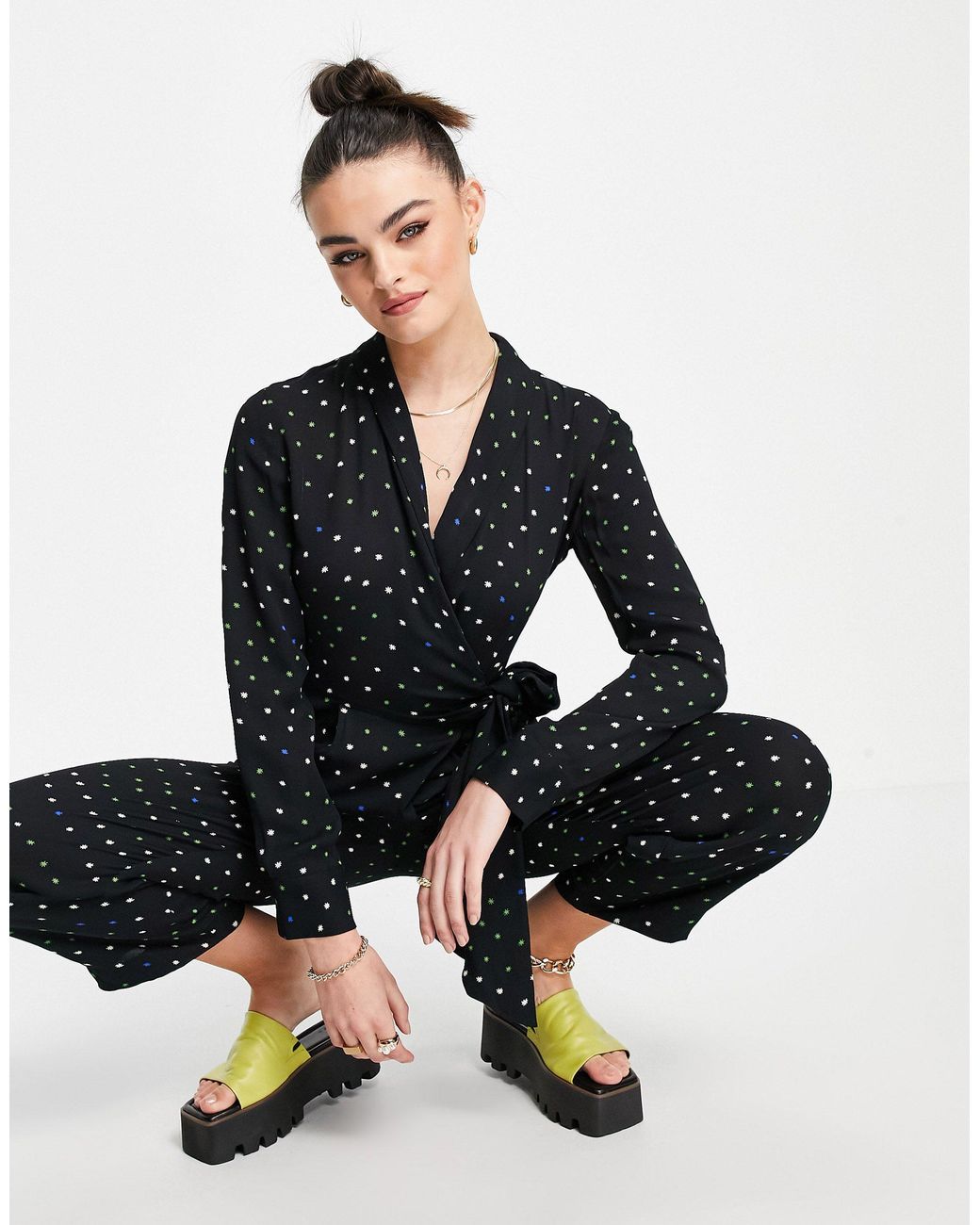 Whistles Star Print Jumpsuit in Black 