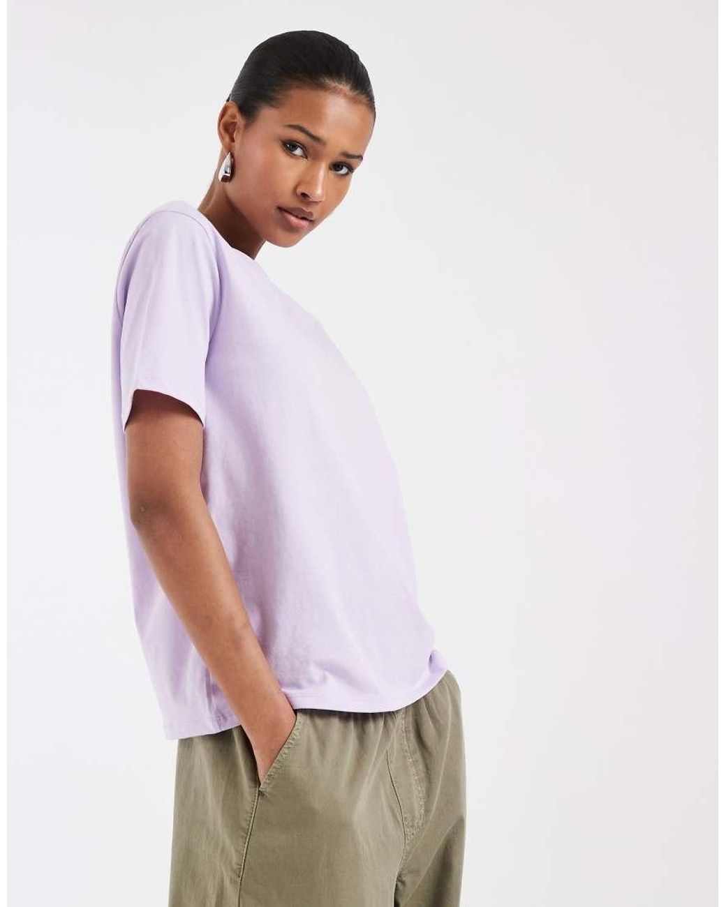 Pieces Purple Jersey T-shirt