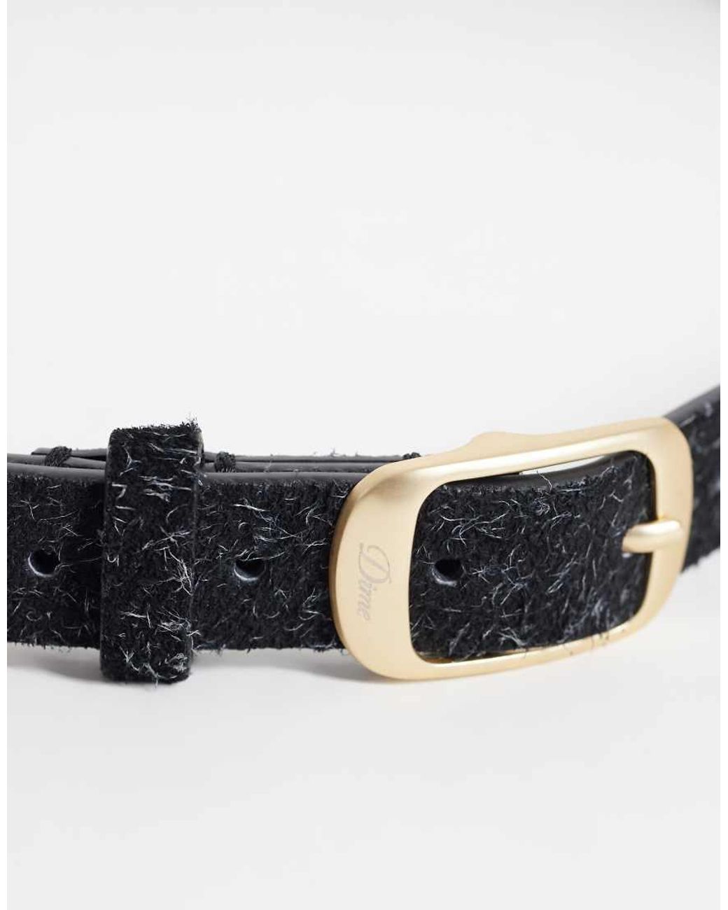 Dime Gray shaggy Textured Leather Belt for men