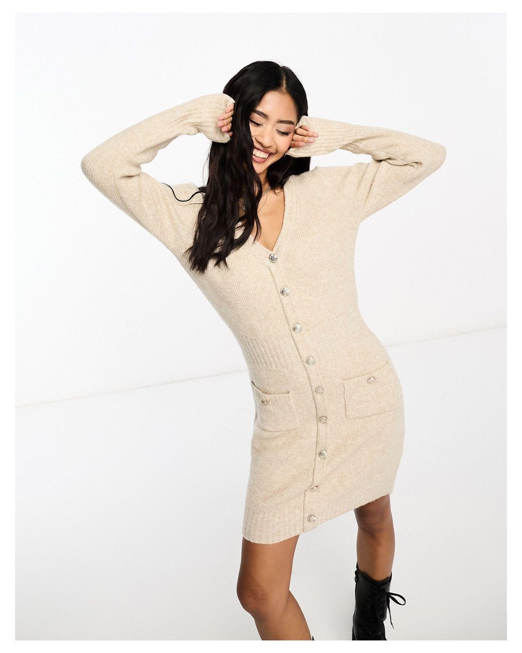 Long sleeve clearance neutral dress