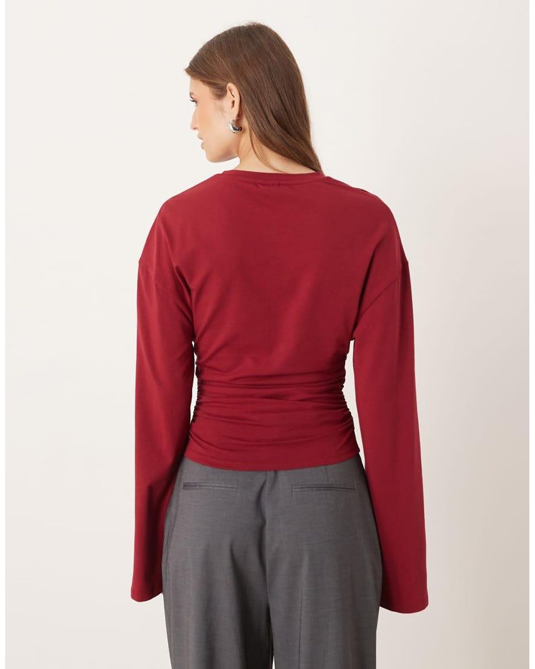 Gina Tricot Red Wide Sleeve Top