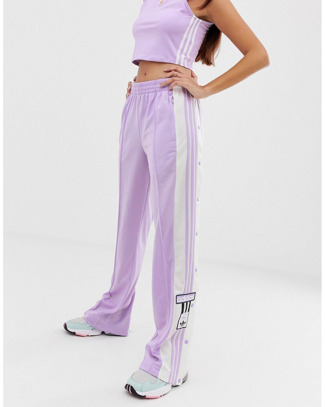 Adicolor Adibreak Popper Pants In Purple adidas Originals | Lyst