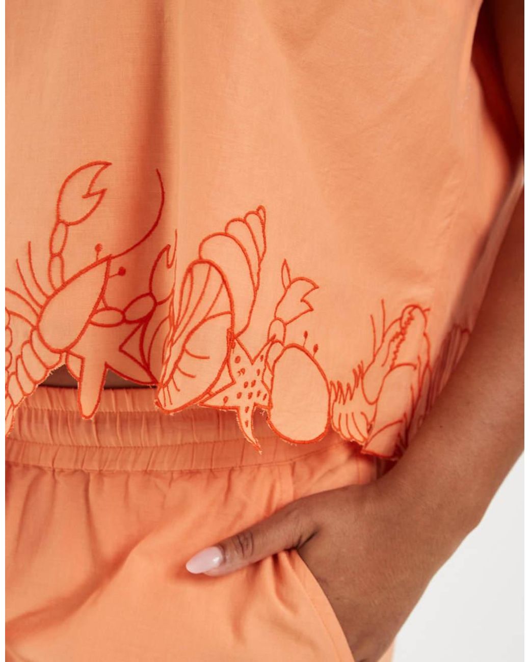 Vero Moda Orange Sleeveless Cropped Top Co-ord