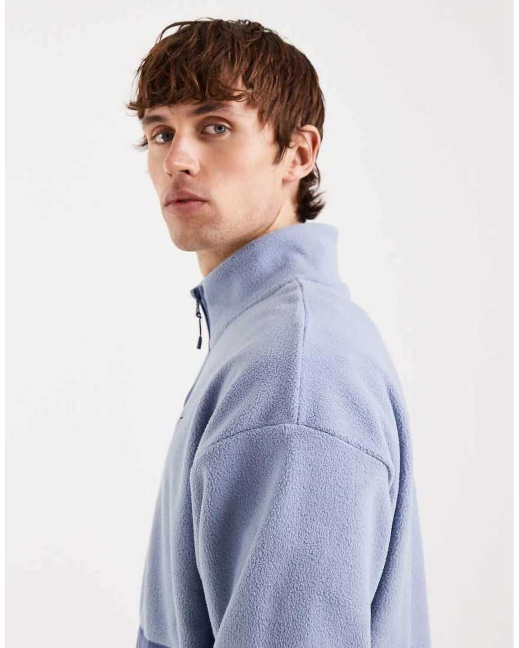 Nike Blue Quarter Zip Polar Sweatshirt for men