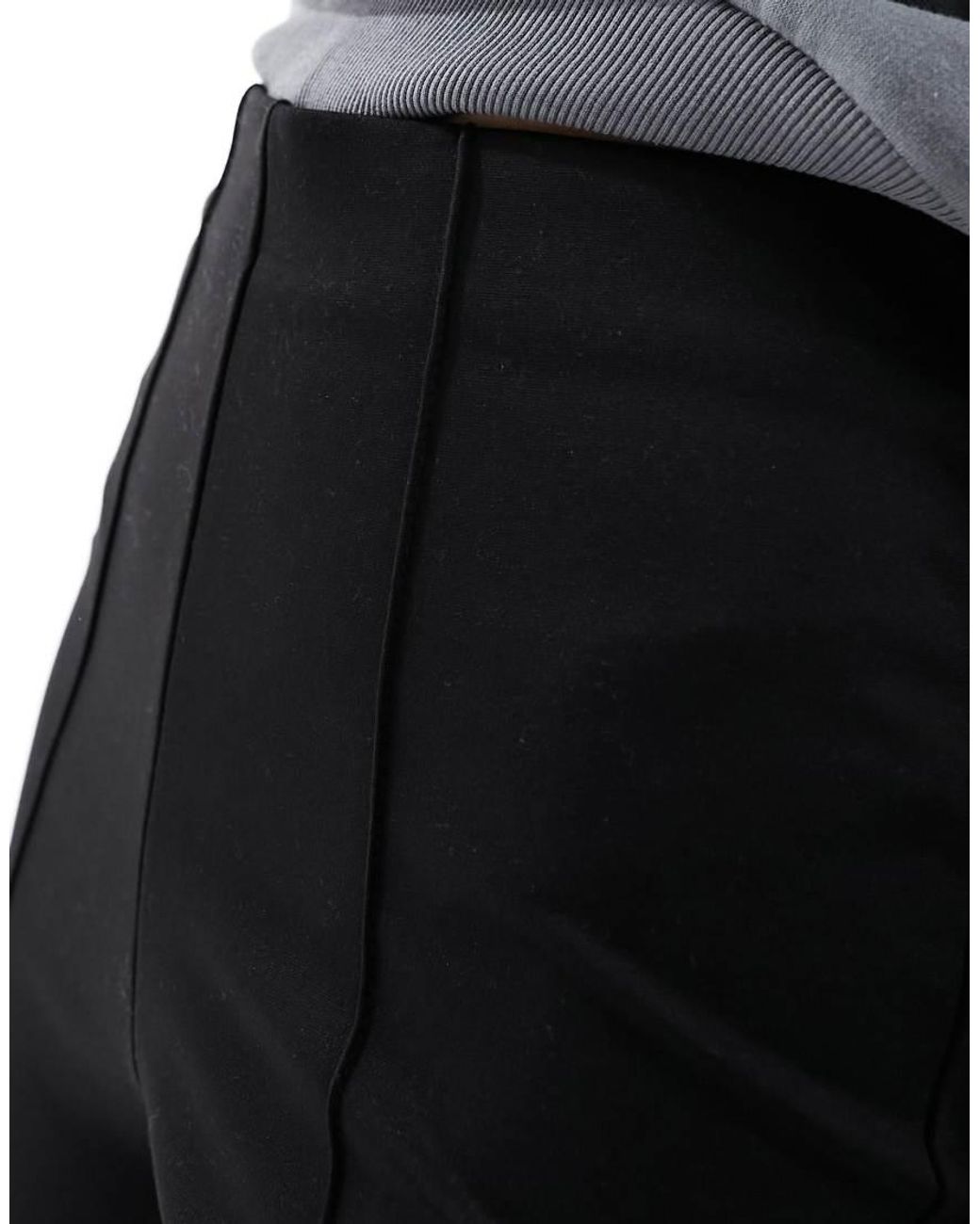 Vila Black High Waisted Pin Tuck Pull On Trousers