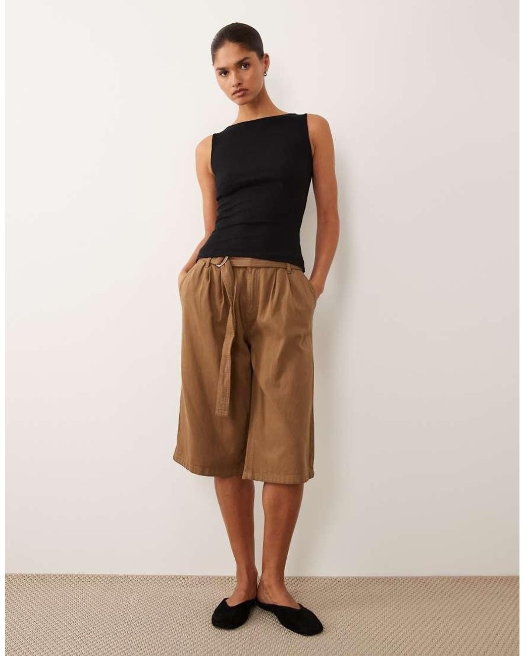 Brave Soul Brown High Neck Singlet Top