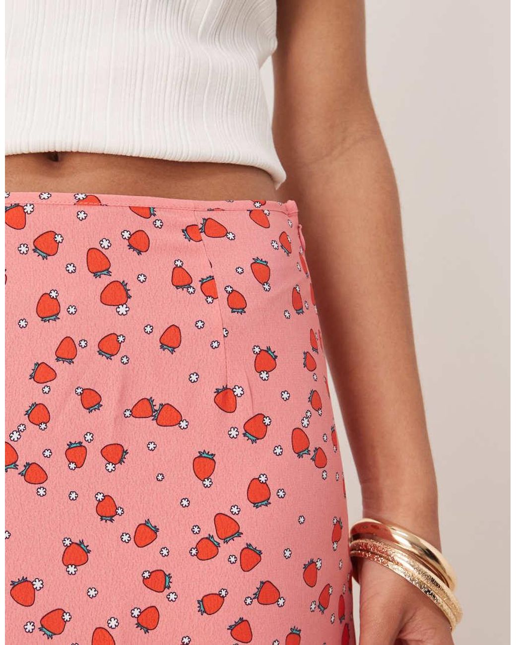 Glamorous Pink Bias Cut Midi Skirt