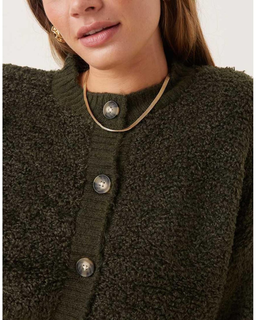 Jdy Green Teddy Cardigan