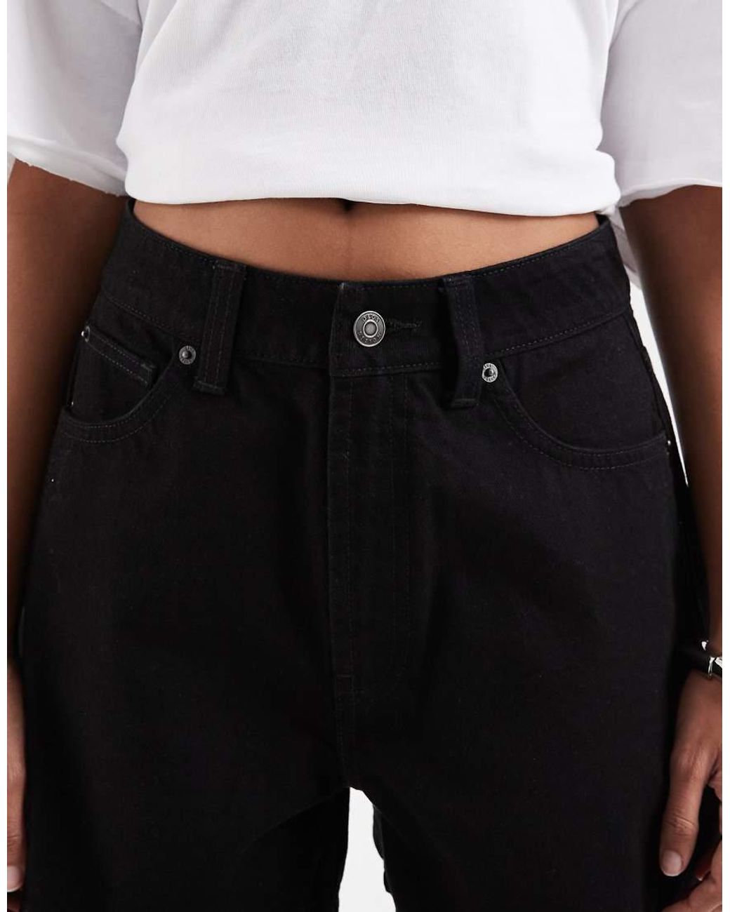 ASOS Black Denim Longer A Line Short